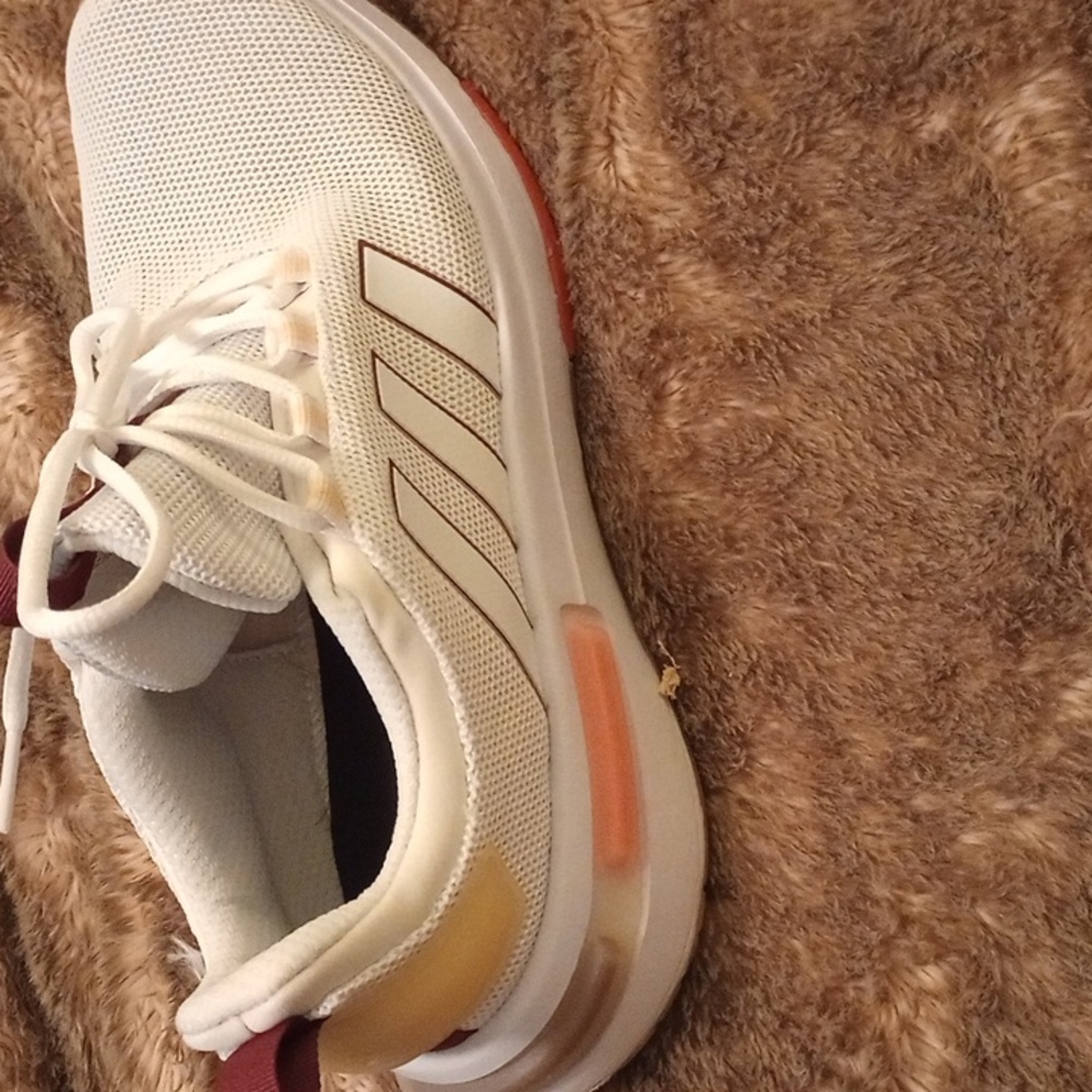 Adidas Women's White and Maroon Sneakers - Picture 2 of 2